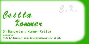 csilla kommer business card